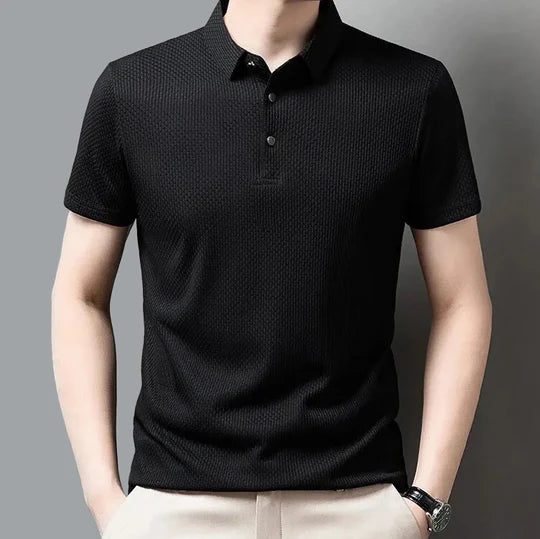 Textured Waffle Knit Polo