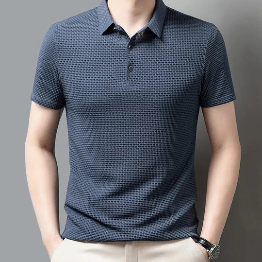 Textured Waffle Knit Polo