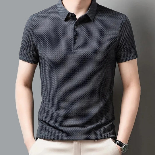 Textured Waffle Knit Polo