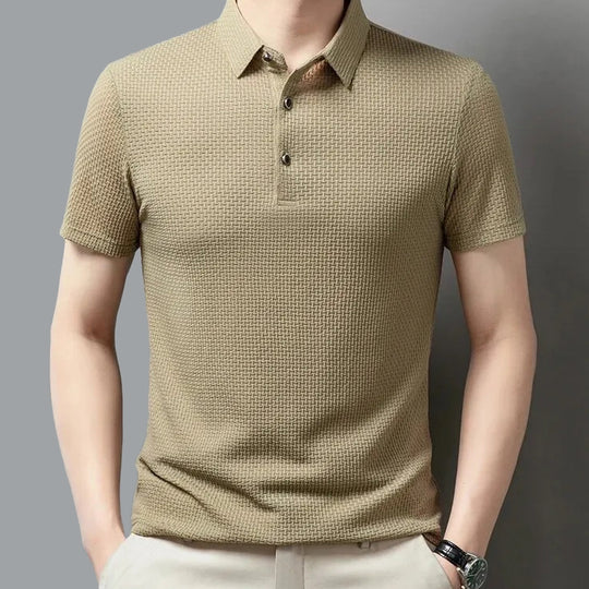 Textured Waffle Knit Polo